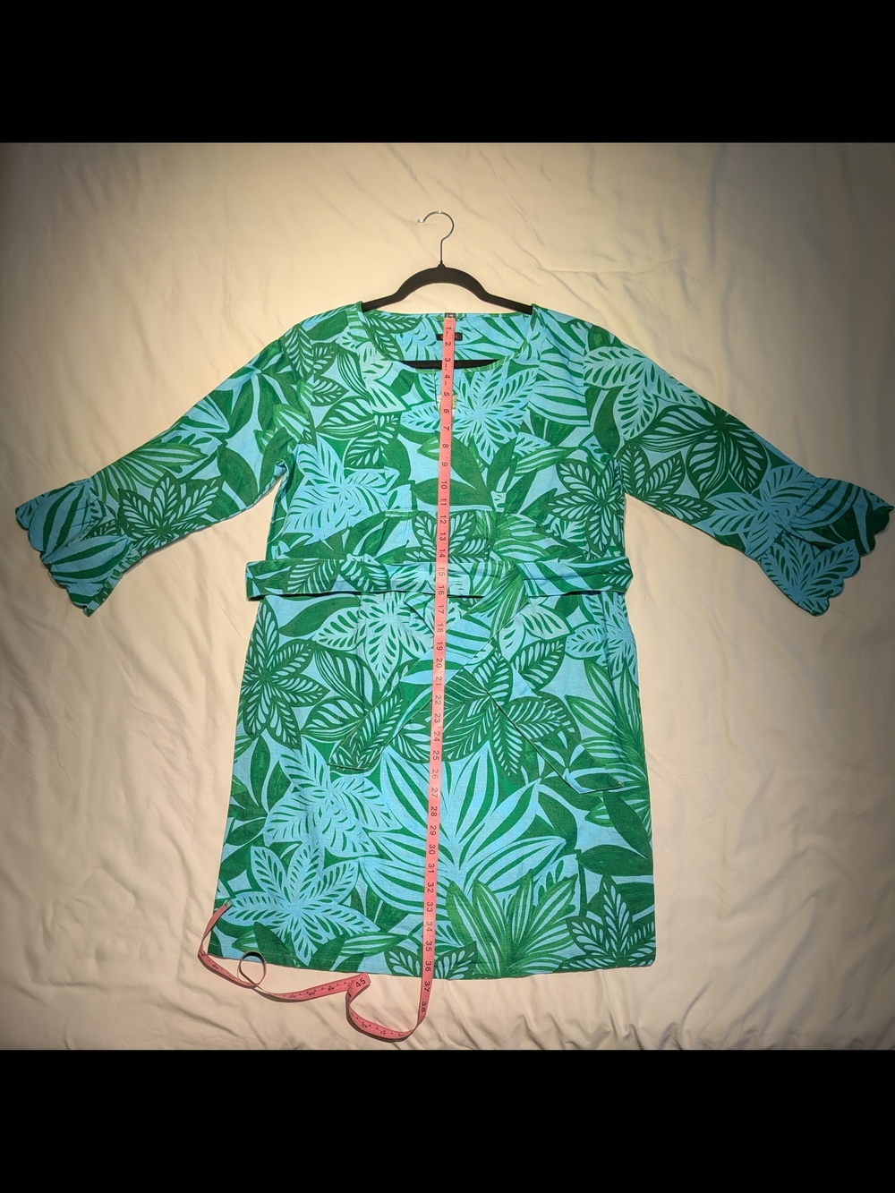 Talbots Green and Aqua Tropical Print Dress